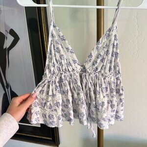 Floral Print V-Neck Women Top